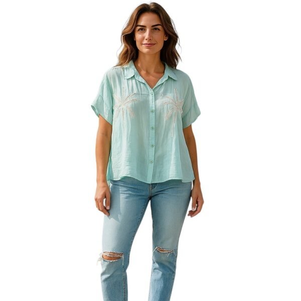 Chemise Grand Palmier Vert D'eau