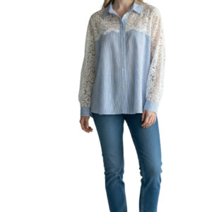 Chemisier Broderie Bleu