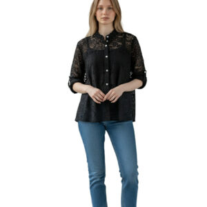 Chemisier Tout En Dentelle Noir