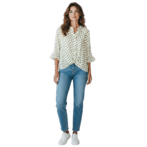 Chemise à pois kaki