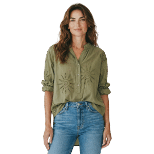 Blouse Broderie Kaki