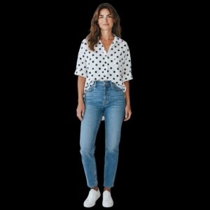 Chemisier Pois Blanc