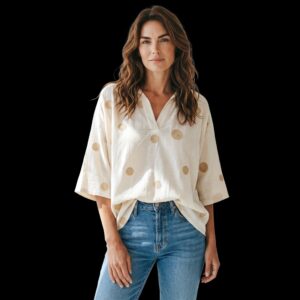 Blouse Pois Ecru